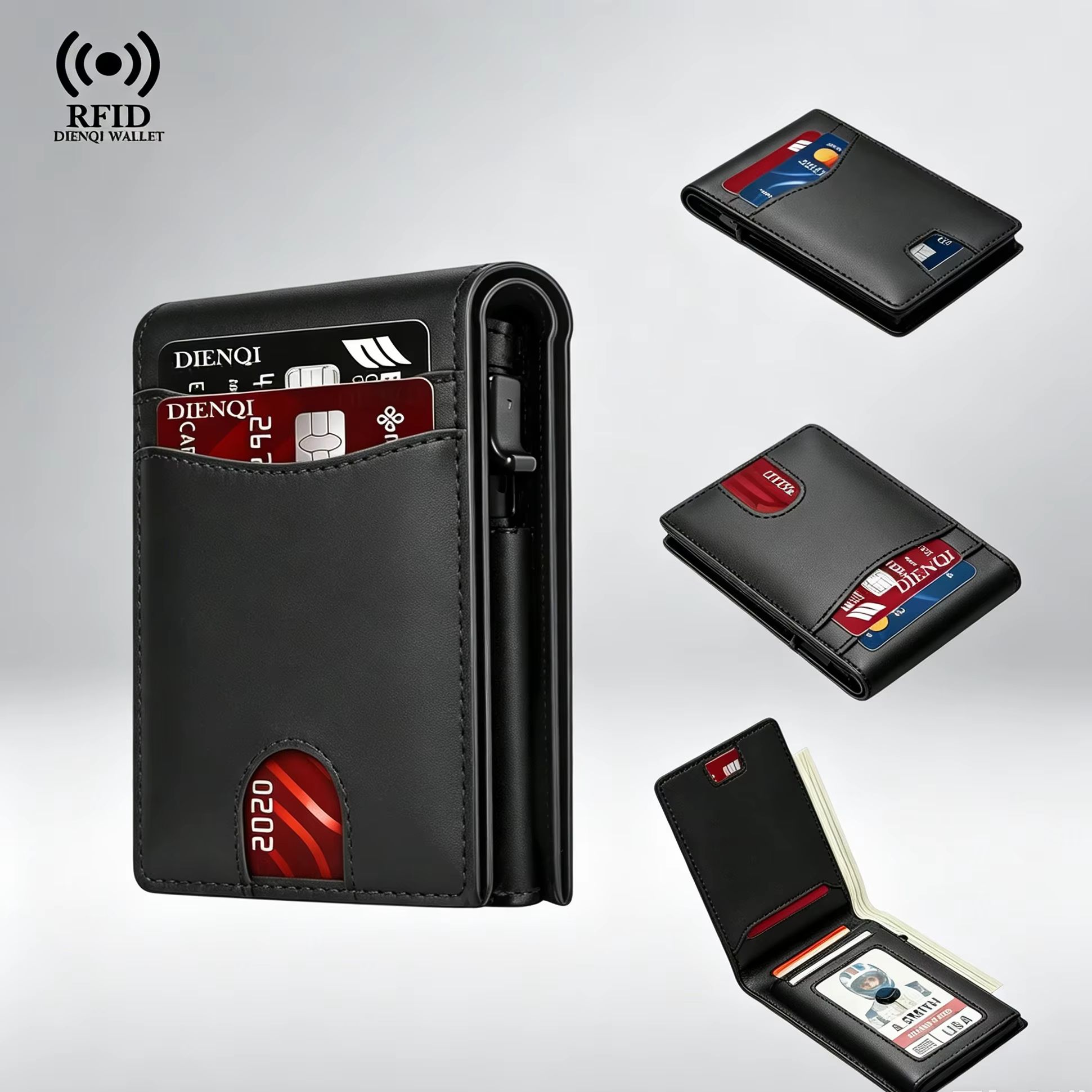 Passport Holder Rfid - Luksusowy Portfel Męski na Karty Kredytowe