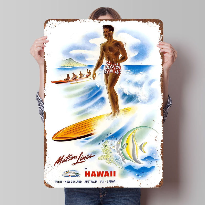 Travel Accessories Hawaii - Vintage Plakat Podróżniczy Matson Lines Hawaii,
