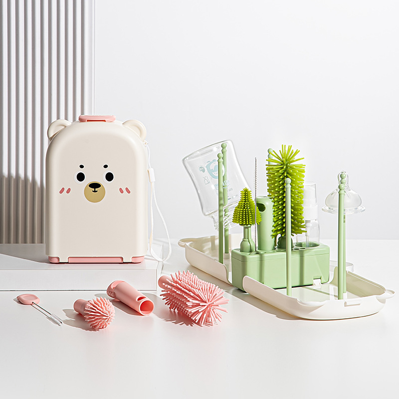 Travel Accessories For 1 Year Old - Zestaw podróżnych szczotek do butelek dla