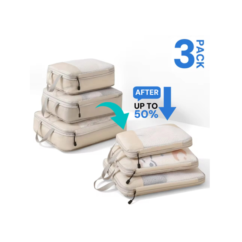 Travel Accessories Organiser - Zestaw 3 kompresowalnych worków podróżnych do