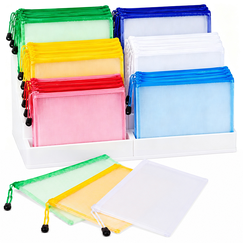 Document Organizer Folder - 5/20 SZT. Siatkowe Torebki z Zamkiem